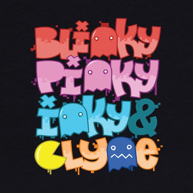 Blinky, Pinky, Inky & Clyde - Pacmania by jetpacksandrollerskates